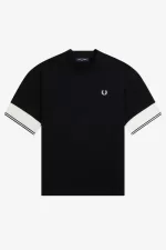 Fred Perry Tipped Cuff Piqué Women’s T-Shirt Black XCUPW4625