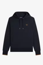 Fred Perry Tipped Hooded Men’s Sweatshirts Navy Dark Coffee PXFQA3056