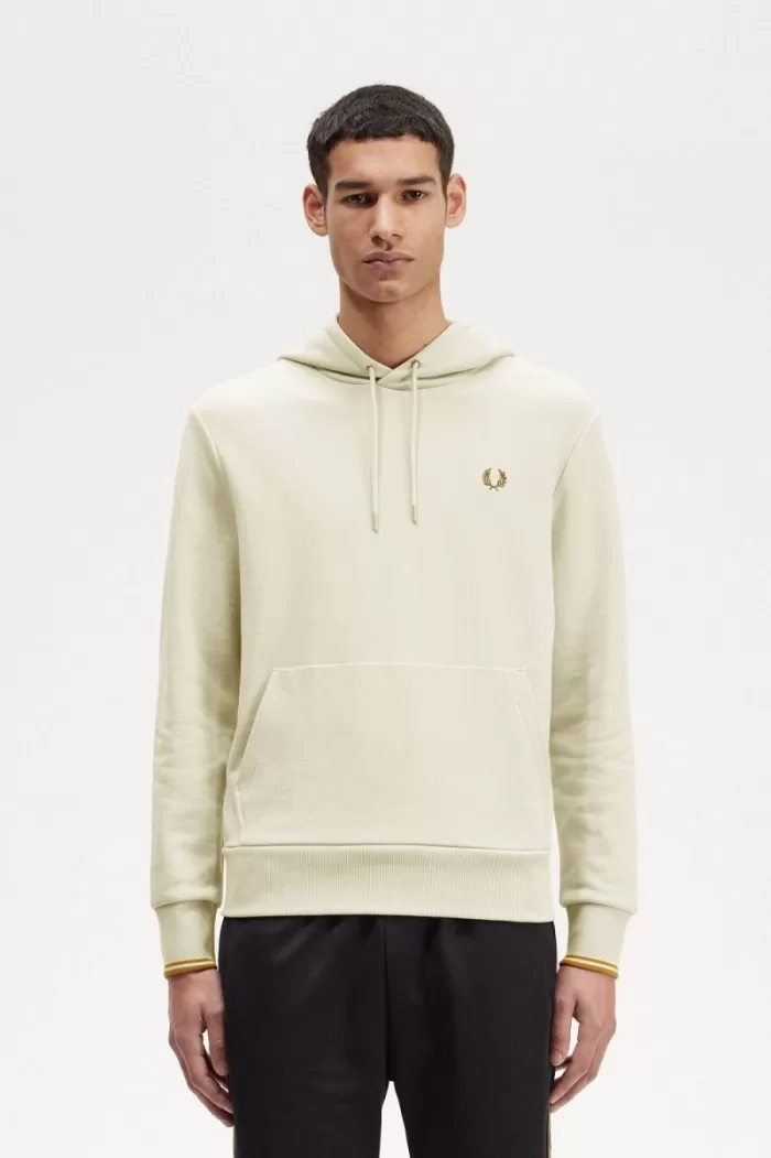 Fred Perry Tipped Hooded Men’s Sweatshirts Oatmeal ISZAQ0972