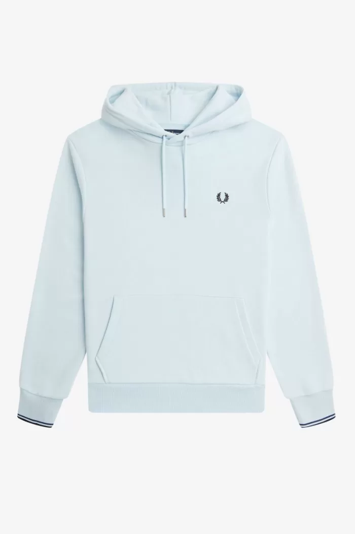 Fred Perry Tipped Hooded Men’s Sweatshirts Light Aqua SXKBP4163