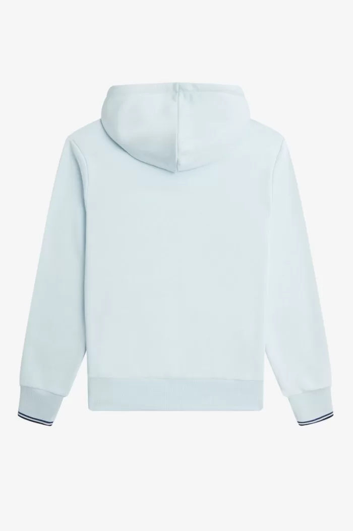 Fred Perry Tipped Hooded Men’s Sweatshirts Light Aqua SXKBP4163