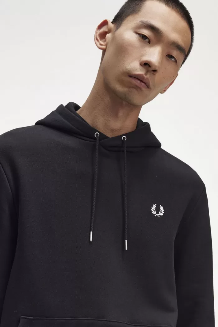 Fred Perry Tipped Hooded Men’s Sweatshirts Black FUMTV7905