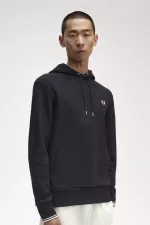 Fred Perry Tipped Hooded Men’s Sweatshirts Black FUMTV7905