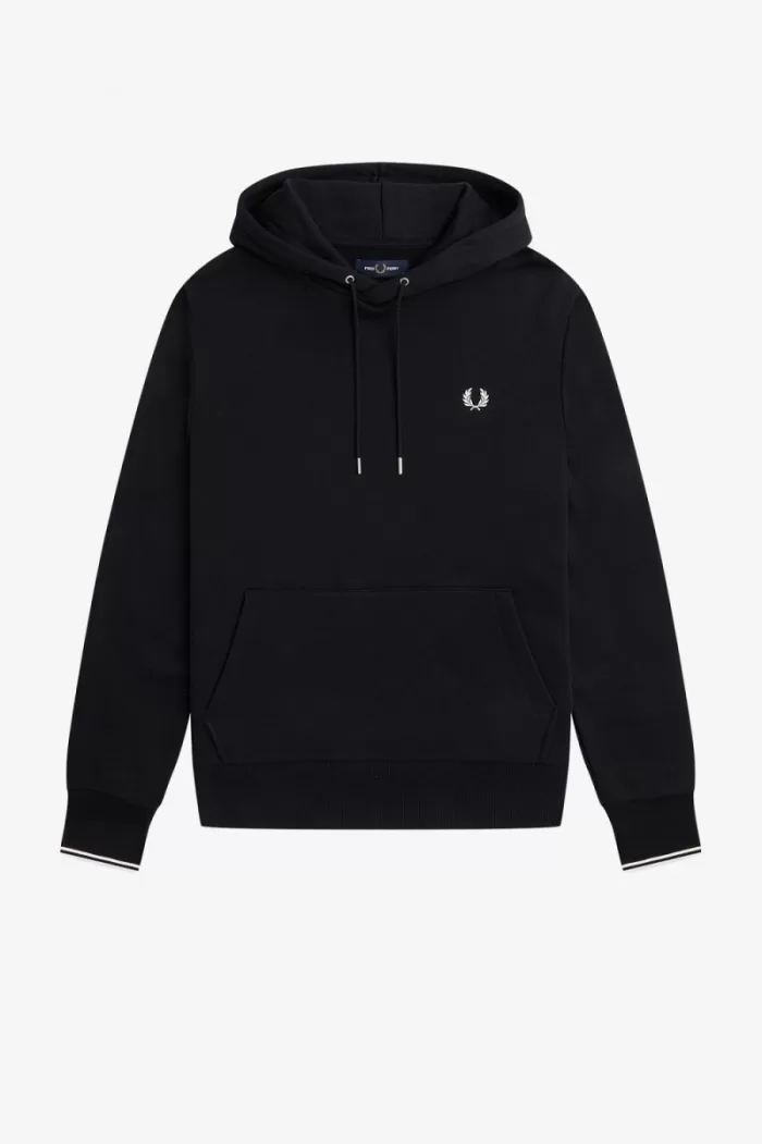 Fred Perry Tipped Hooded Men’s Sweatshirts Black FUMTV7905