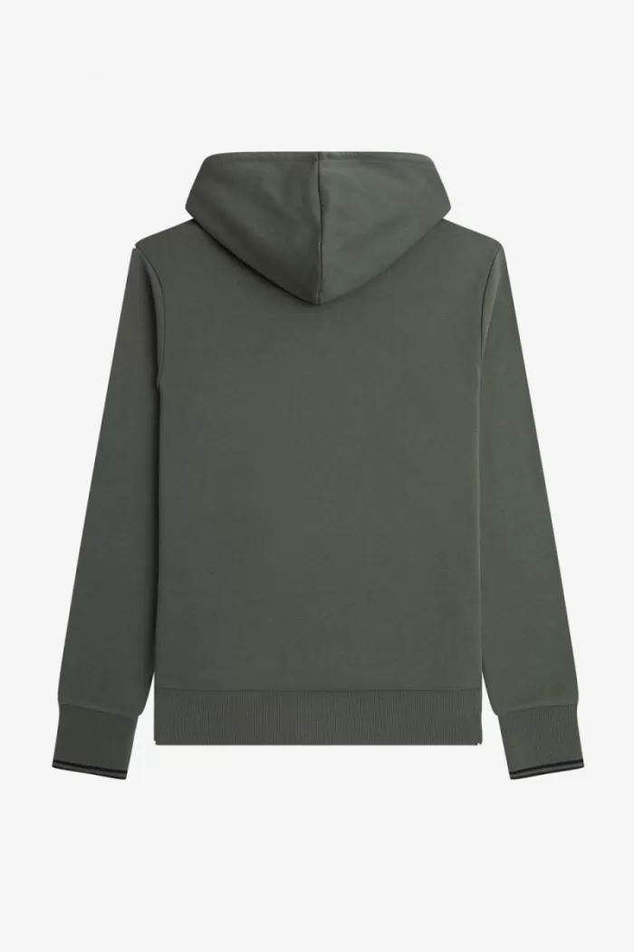 Fred Perry Tipped Hooded Men’s Sweatshirts Field Green PUORJ4072