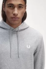 Fred Perry Tipped Hooded Men’s Sweatshirts Grey WZQJG6134