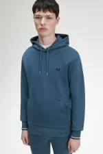 Fred Perry Tipped Hooded Men’s Sweatshirts Midnight Blue ETNIL5280