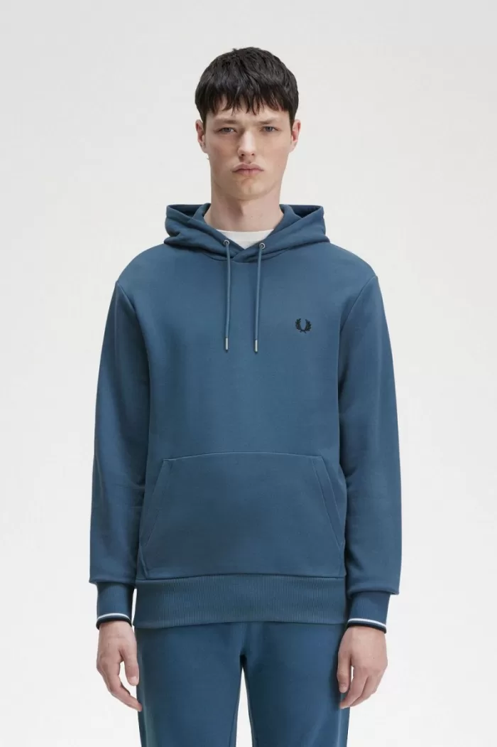 Fred Perry Tipped Hooded Men’s Sweatshirts Midnight Blue ETNIL5280