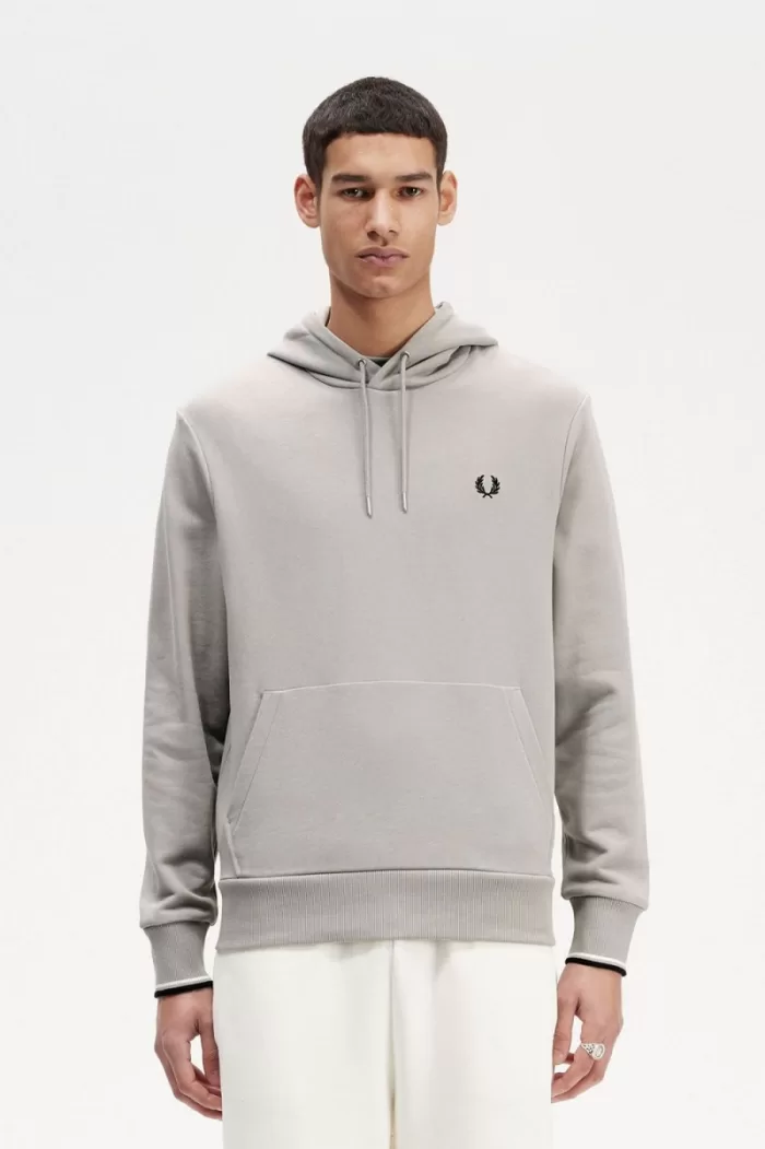 Fred Perry Tipped Hooded Men’s Sweatshirts Grey SDYNO8724