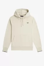 Fred Perry Tipped Hooded Men’s Sweatshirts Oatmeal Black AMIUD6480