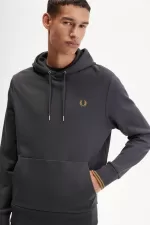 Fred Perry Tipped Hooded Men’s Sweatshirts Anchor Grey Dark Coffee REAKF1563