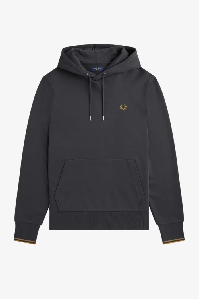 Fred Perry Tipped Hooded Men’s Sweatshirts Anchor Grey Dark Coffee REAKF1563