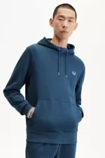 Fred Perry Tipped Hooded Men’s Sweatshirts Midnight Blue Light Aqua CMZLW3482