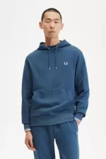 Fred Perry Tipped Hooded Men’s Sweatshirts Midnight Blue Light Aqua CMZLW3482