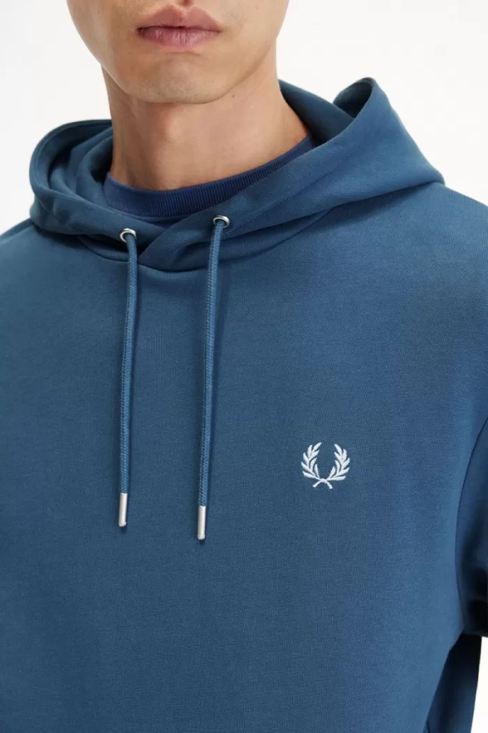 Fred Perry Tipped Hooded Men’s Sweatshirts Midnight Blue Light Aqua CMZLW3482