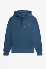 Fred Perry Tipped Hooded Men’s Sweatshirts Midnight Blue Light Aqua CMZLW3482