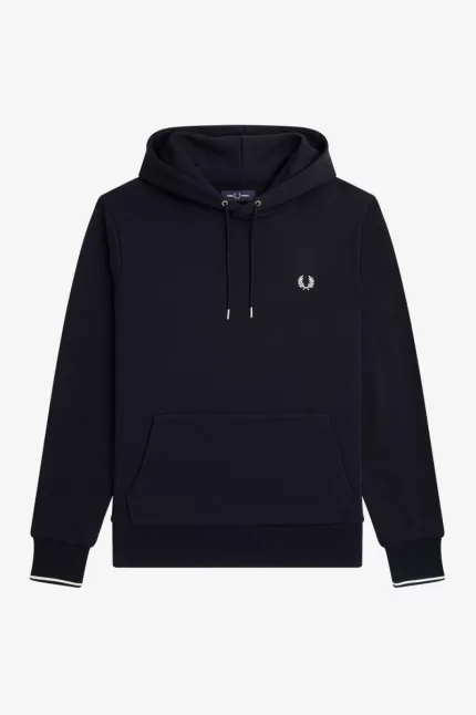 Fred Perry Tipped Hooded Men’s Sweatshirts Navy YOSRQ3201