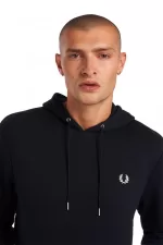 Fred Perry Tipped Hooded Men’s Sweatshirts Navy YOSRQ3201