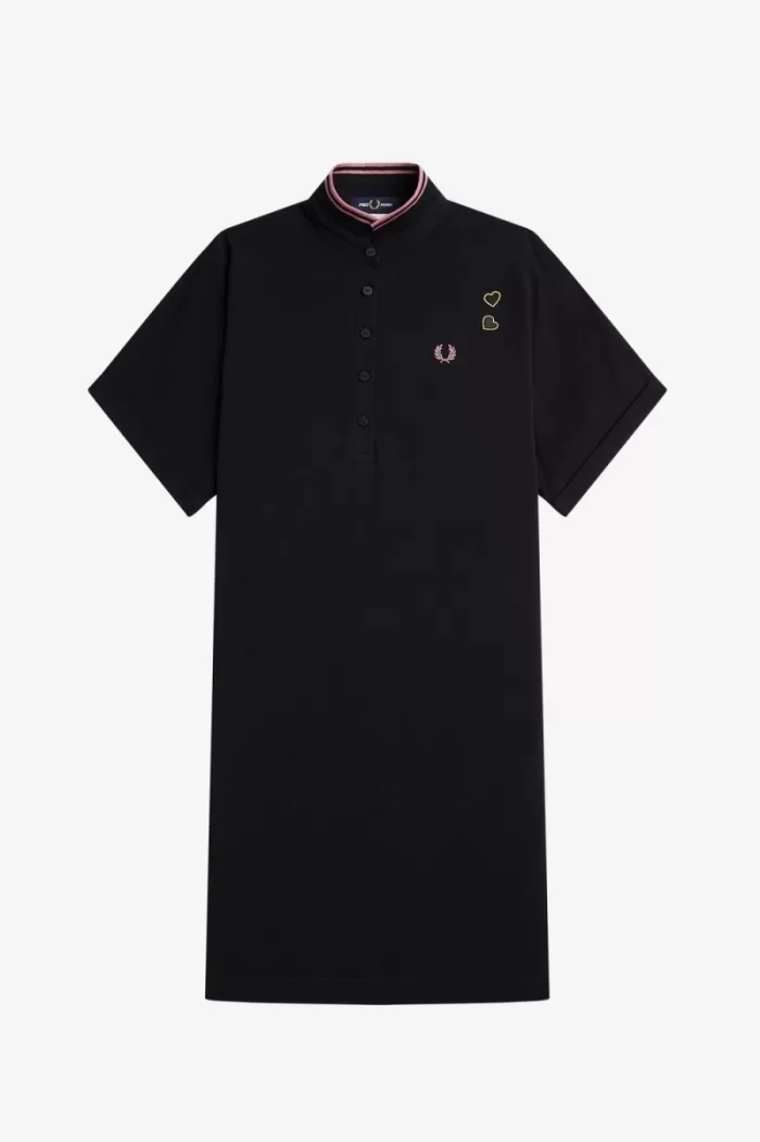 Fred Perry Tipped Piqué Shirt Women’s Dress Black JDGWF1382