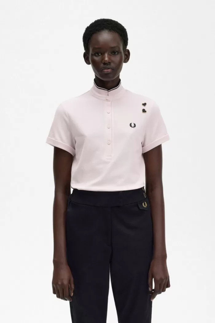 Fred Perry Tipped Piqué Women’s Polo Shirt Milky Pink SPOIU3902