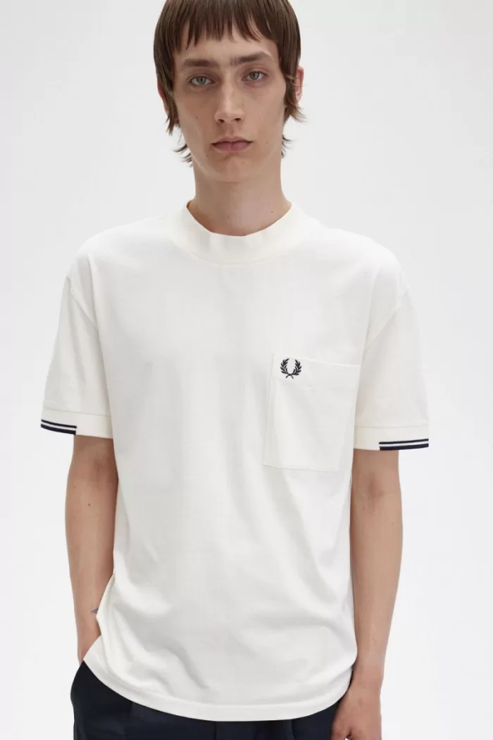 Fred Perry Tipped Sleeve Men’s T-Shirt Beige IOTWD3475