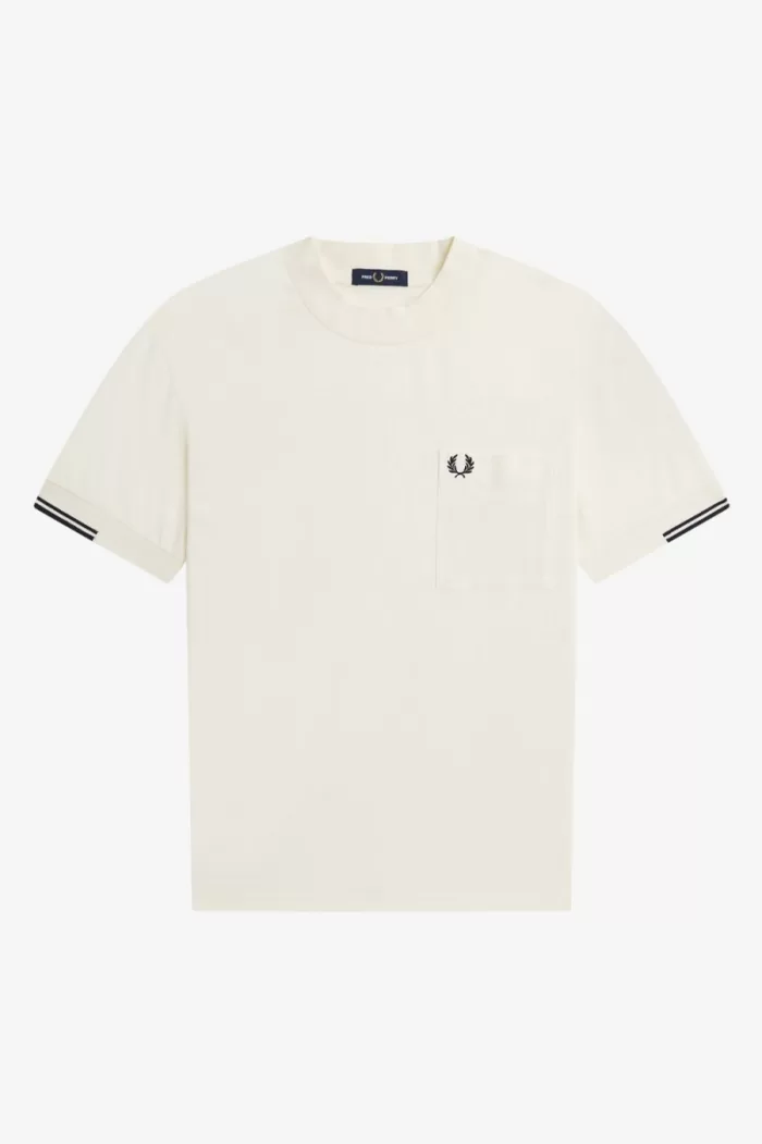 Fred Perry Tipped Sleeve Men’s T-Shirt Beige IOTWD3475