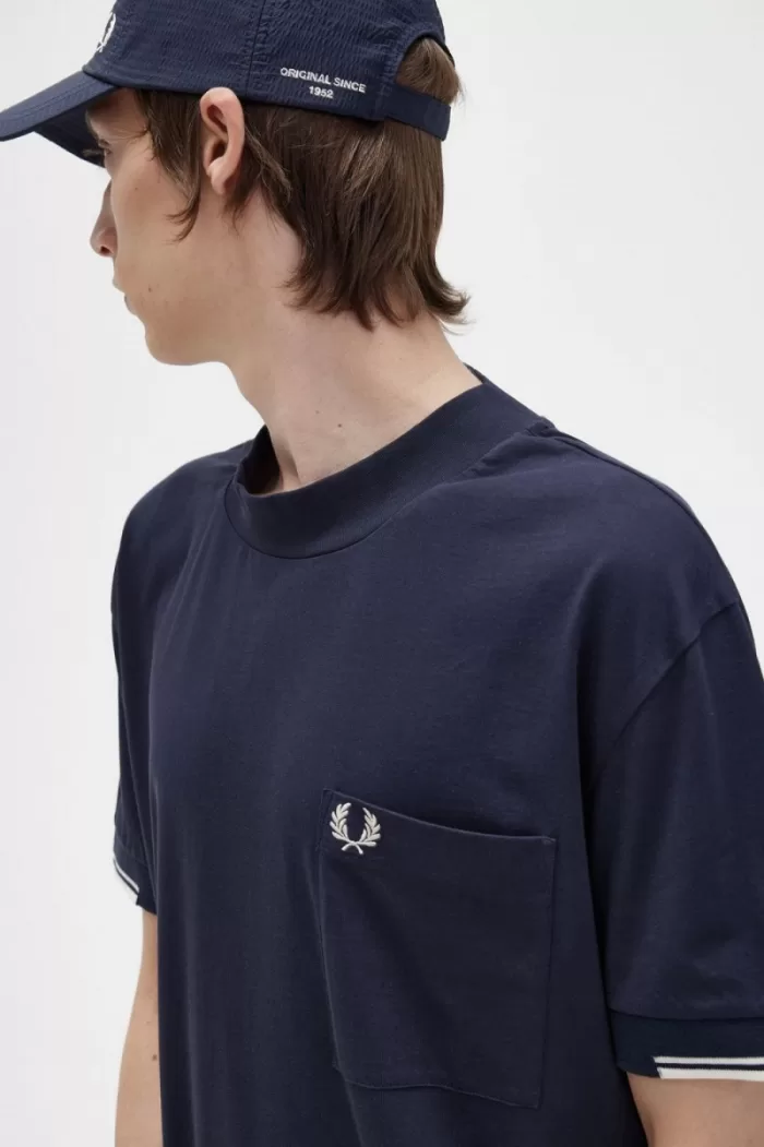 Fred Perry Tipped Sleeve Men’s T-Shirt Navy LYERP5678