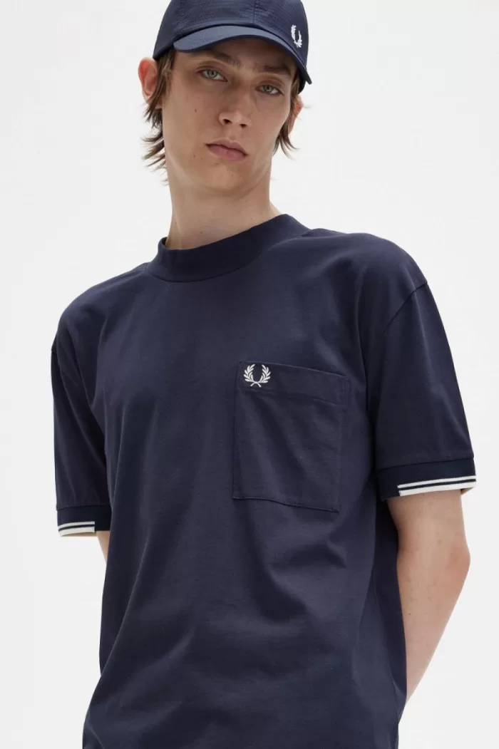 Fred Perry Tipped Sleeve Men’s T-Shirt Navy LYERP5678