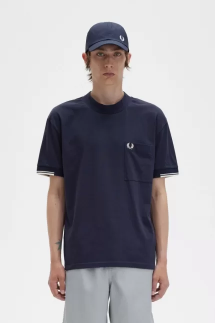 Fred Perry Tipped Sleeve Men’s T-Shirt Navy LYERP5678