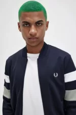 Fred Perry Tipped Sleeve Men’s Track Jackets Navy AKOPC1758