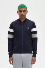 Fred Perry Tipped Sleeve Men’s Track Jackets Navy AKOPC1758