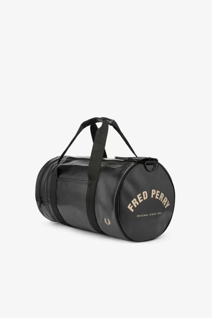 Fred Perry Tonal PU Barrel Men’s Bags Black ZDKPE0753