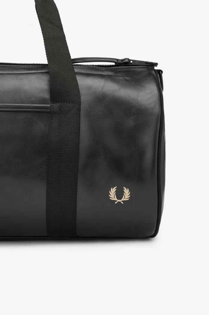 Fred Perry Tonal PU Barrel Men’s Bags Black ZDKPE0753