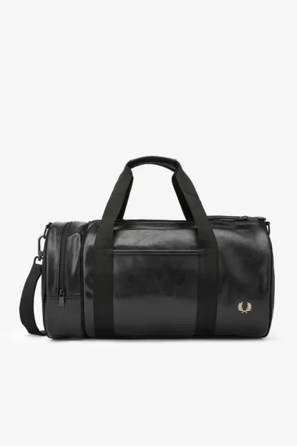 Fred Perry Tonal PU Barrel Men's Bags Black ZDKPE0753