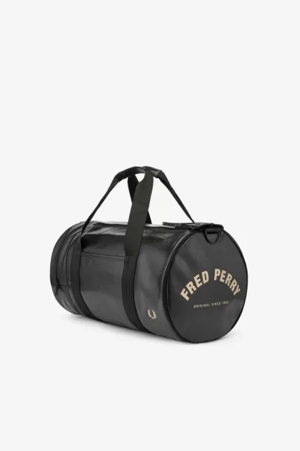 Fred Perry Tonal PU Barrel Women’s Bags Black TAMYL0643