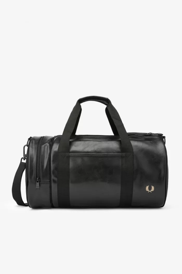 Fred Perry Tonal PU Barrel Women’s Bags Black TAMYL0643