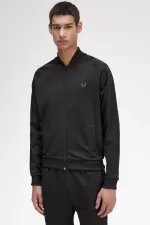 Fred Perry Tonal Tape Men’s Track Jackets Black HOZMV6329