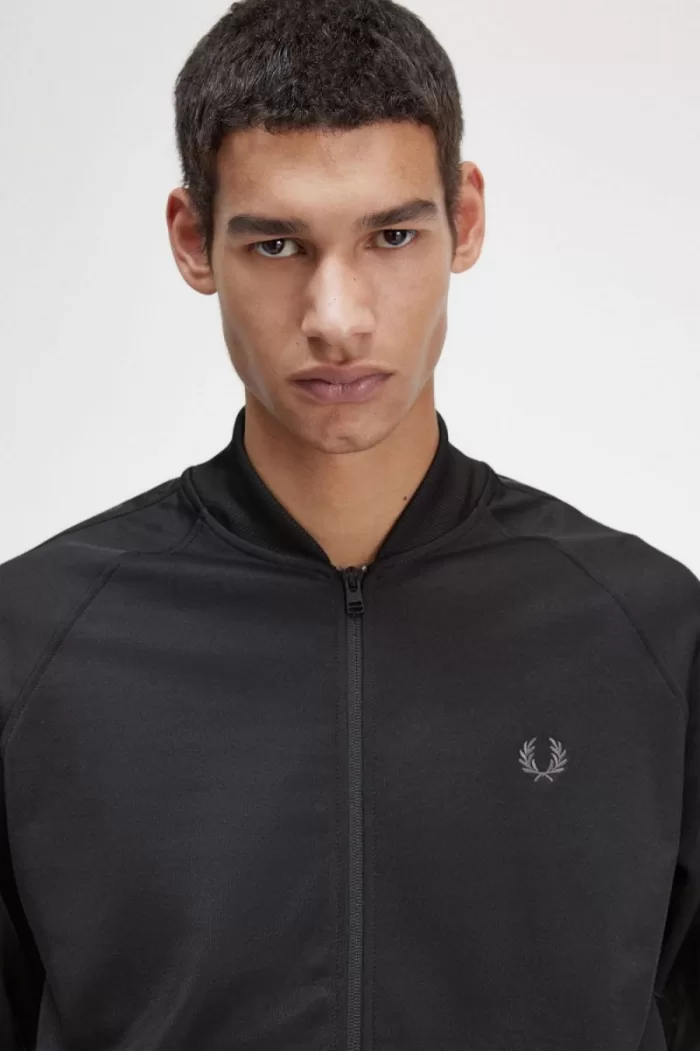 Fred Perry Tonal Tape Men’s Track Jackets Black HOZMV6329