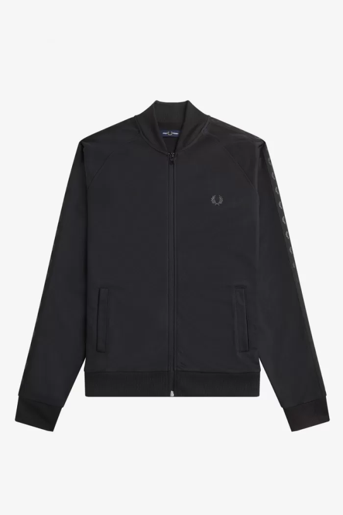 Fred Perry Tonal Tape Men’s Track Jackets Black HOZMV6329