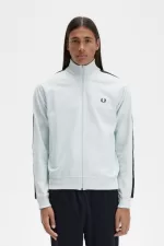 Fred Perry Tonal Taped Men’s Track Jackets Light Aqua Black OLFWP8365