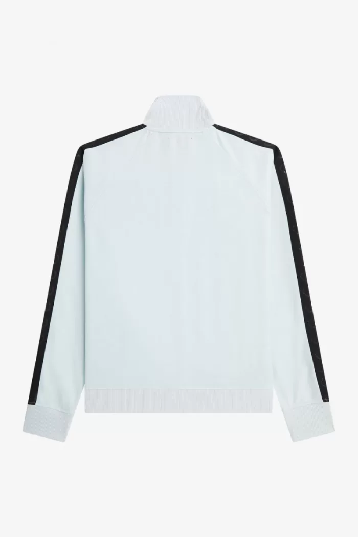 Fred Perry Tonal Taped Men’s Track Jackets Light Aqua Black OLFWP8365