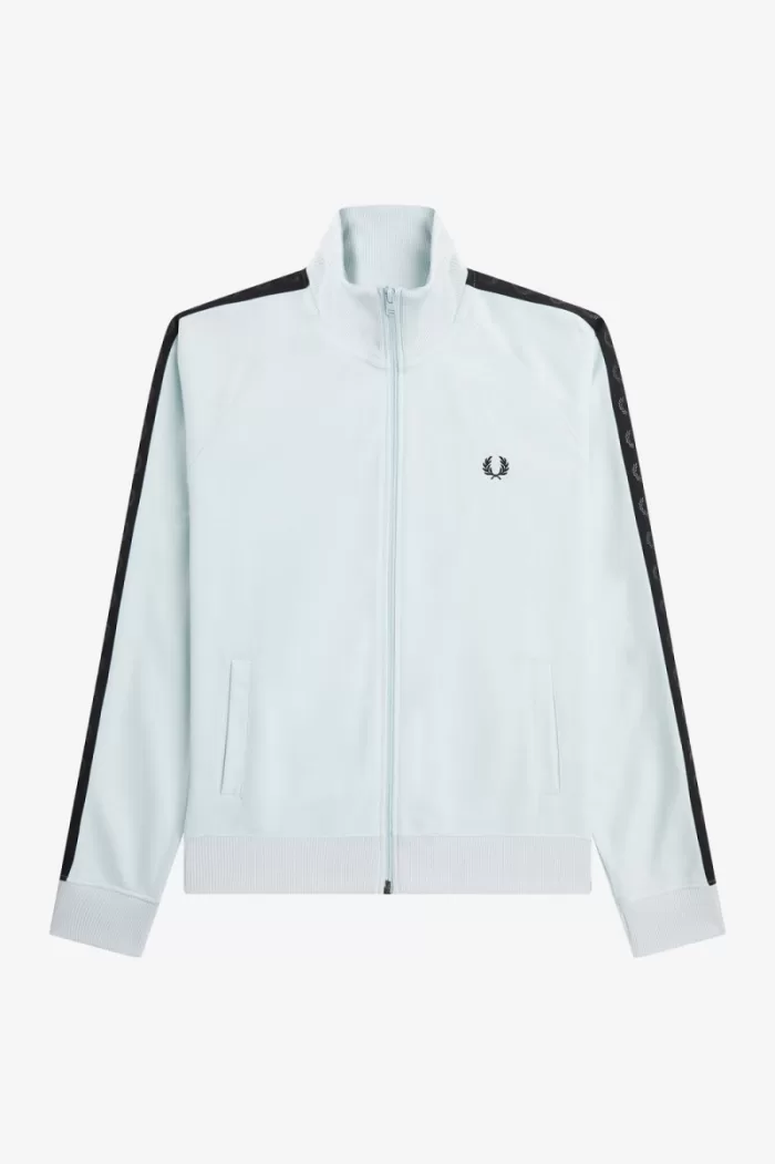 Fred Perry Tonal Taped Men’s Track Jackets Light Aqua Black OLFWP8365