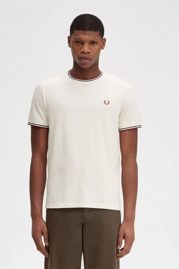 Fred Perry Twin Tipped Men’s T-Shirt Beige Whisky Brown QAHPC0276