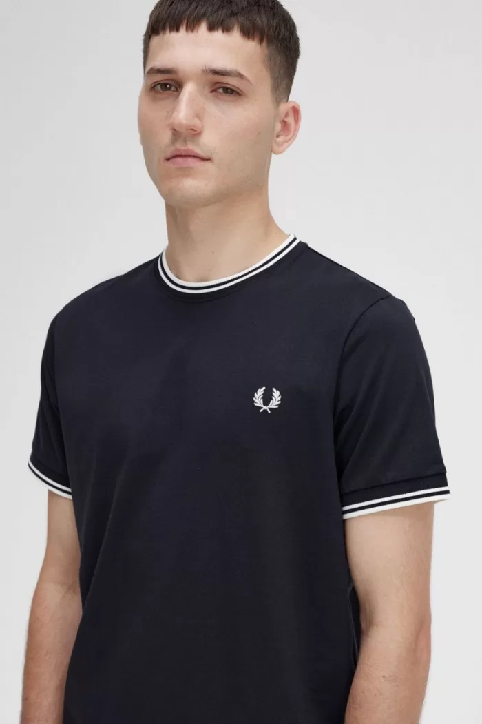 Fred Perry Twin Tipped Men’s T-Shirt Black AJWRQ8629