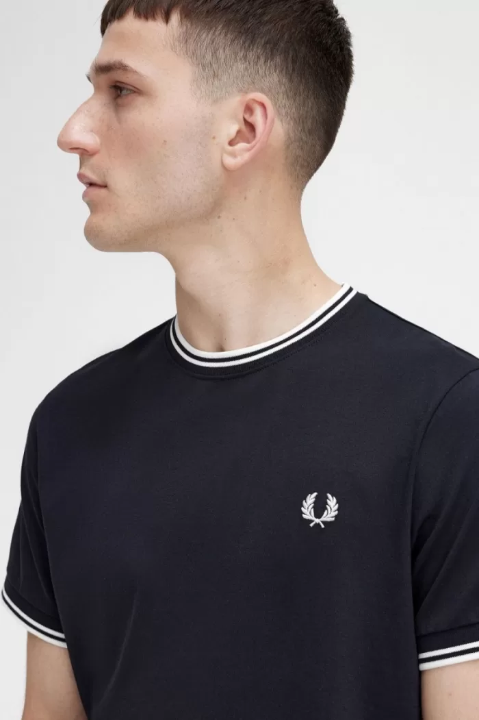 Fred Perry Twin Tipped Men’s T-Shirt Black AJWRQ8629