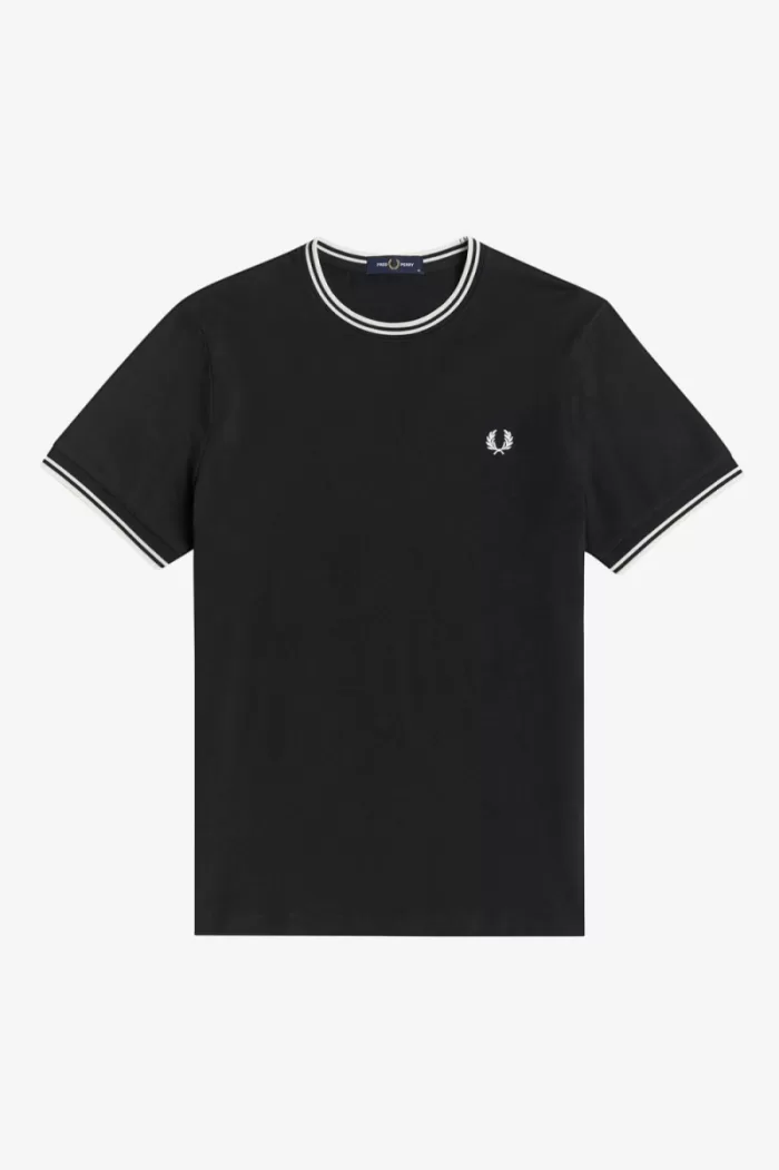 Fred Perry Twin Tipped Men’s T-Shirt Black AJWRQ8629