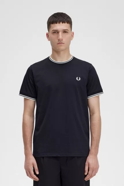 Fred Perry Twin Tipped Men’s T-Shirt Black AJWRQ8629