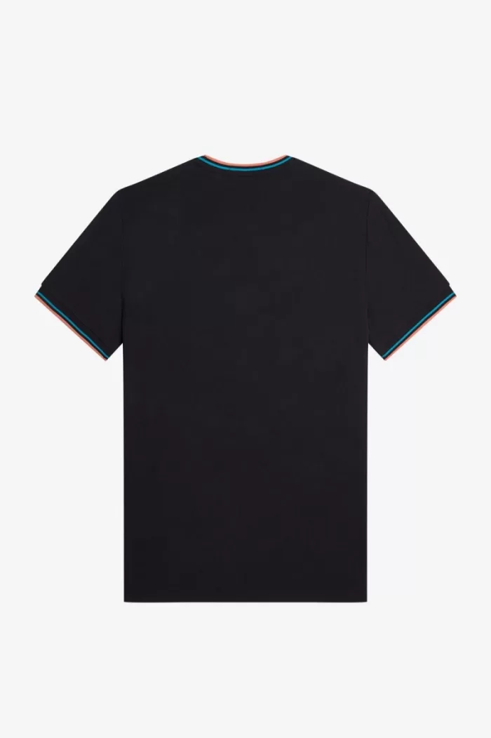 Fred Perry Twin Tipped Men’s T-Shirt Black Cyber Blue Light Rust KNBSL5398