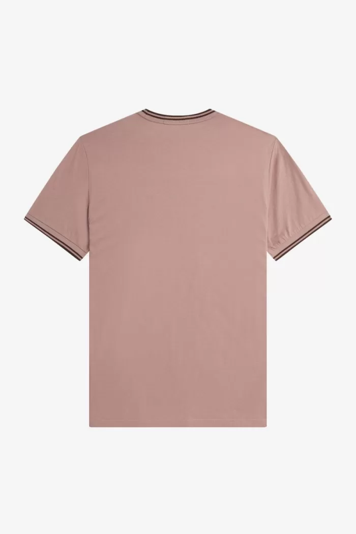 Fred Perry Twin Tipped Men’s T-Shirt Dark Pink Whisky Brown JMFOB2853