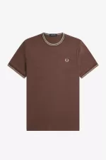 Fred Perry Twin Tipped Men’s T-Shirt Dark Red Warm Grey ZNLFY0923